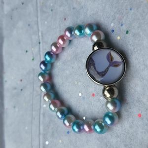 Mermaid cotton candy snap bracelets for little girls